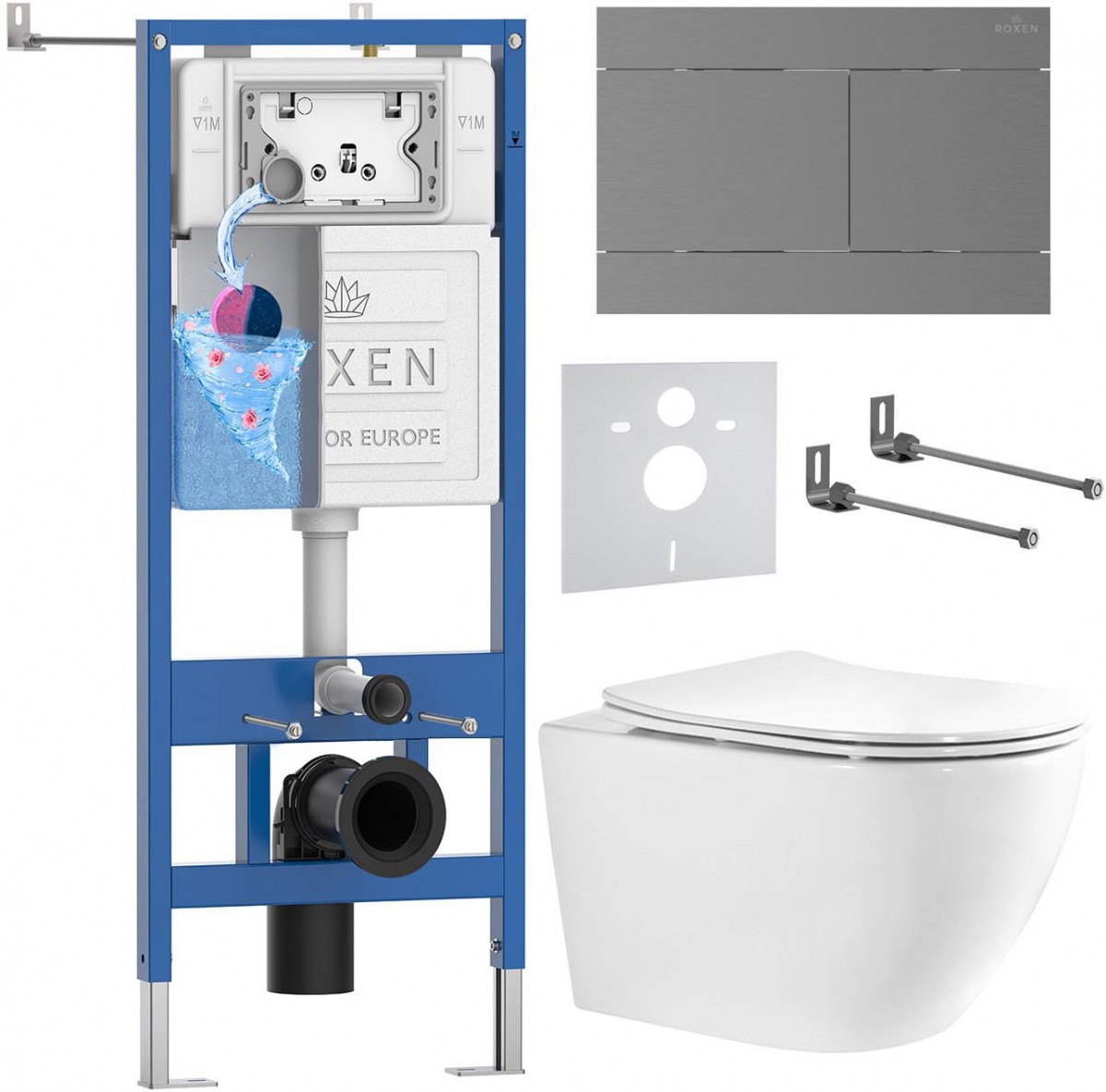 Комплект инсталляции Roxen 6 в 1 StounFix Dual Fresh 868461 клавиша оружейная сталь Комплект инсталляции Roxen 6 в 1 StounFix Dual Fresh 868461 клавиша оружейная сталь