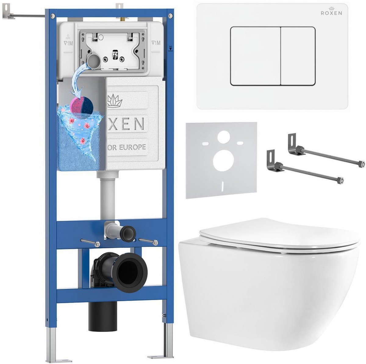 Комплект инсталляции Roxen 6 в 1 StounFix Dual Fresh 868457 клавиша белый Комплект инсталляции Roxen 6 в 1 StounFix Dual Fresh 868457 клавиша белый