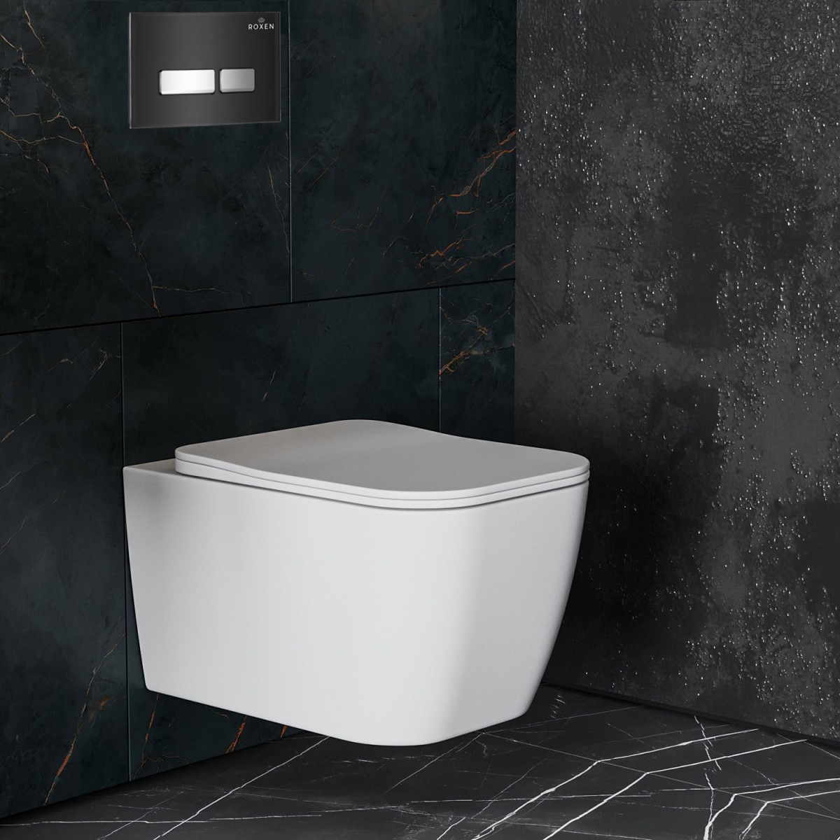 Комплект инсталляции Roxen StounFix Dual Fresh 646038 клавиша черная, с аромадозатором Комплект инсталляции Roxen StounFix Dual Fresh 646038 клавиша черная, с аромадозатором