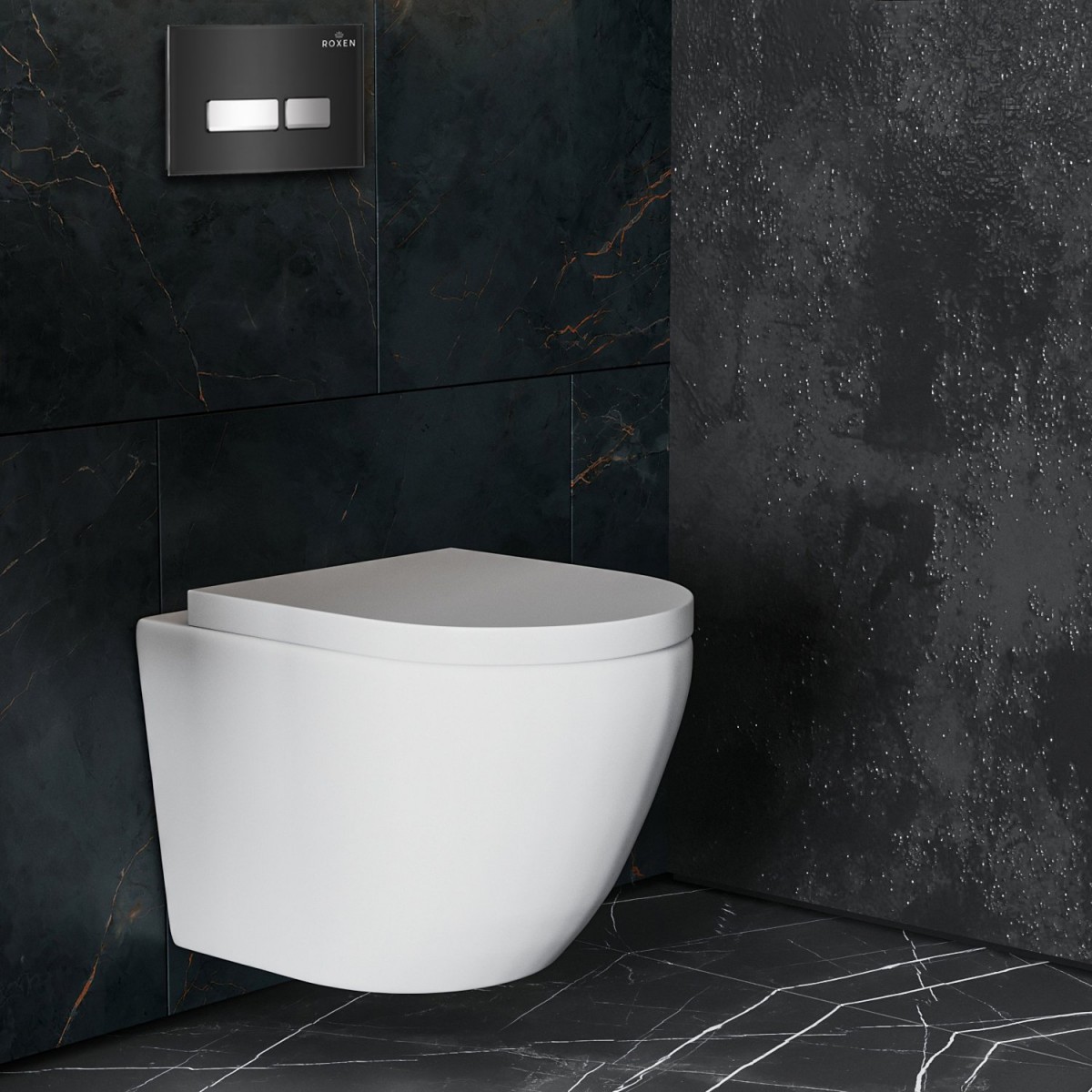 Комплект инсталляции Roxen StounFix Dual Fresh 643669 клавиша черная, с аромадозатором Комплект инсталляции Roxen StounFix Dual Fresh 643669 клавиша черная, с аромадозатором