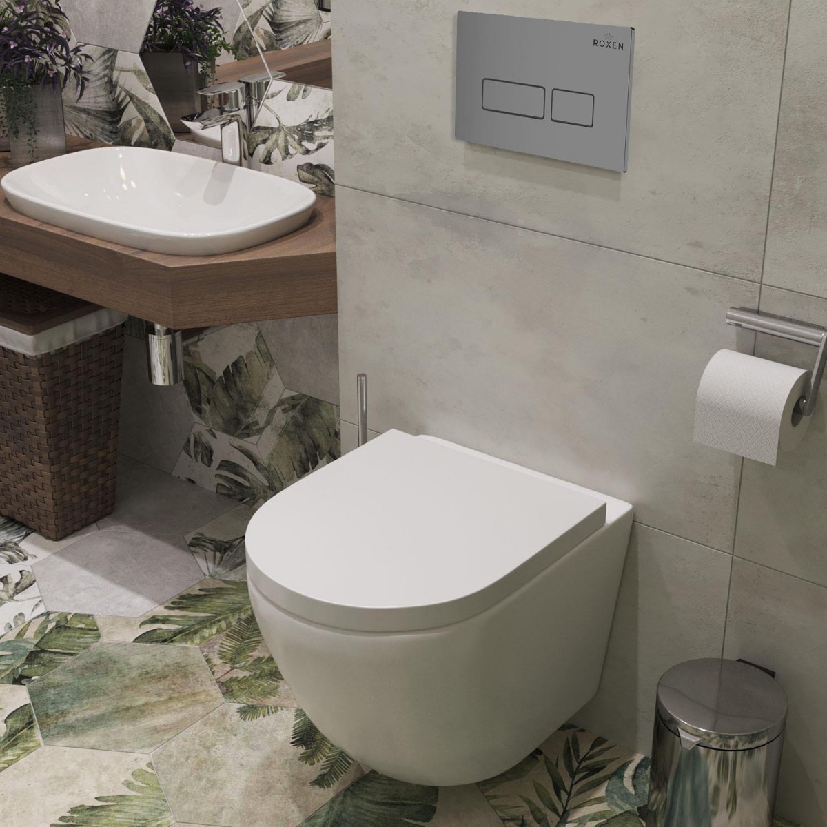 Комплект инсталляции Roxen StounFix Dual Fresh 605017 клавиша хром матовый Комплект инсталляции Roxen StounFix Dual Fresh 605017 клавиша хром матовый