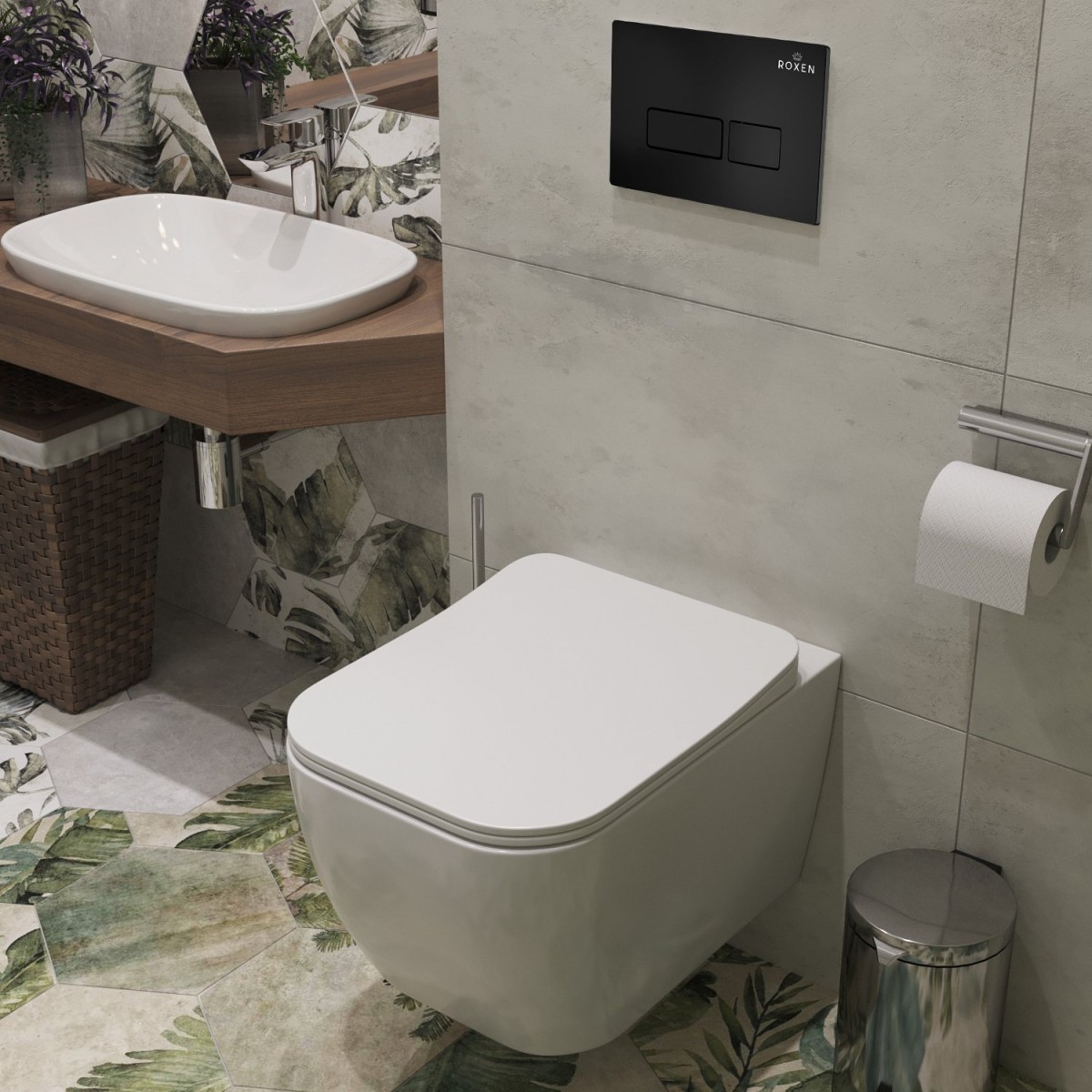 Комплект инсталляции Roxen StounFix Dual Fresh 579341 клавиша черный матовый Комплект инсталляции Roxen StounFix Dual Fresh 579341 клавиша черный матовый