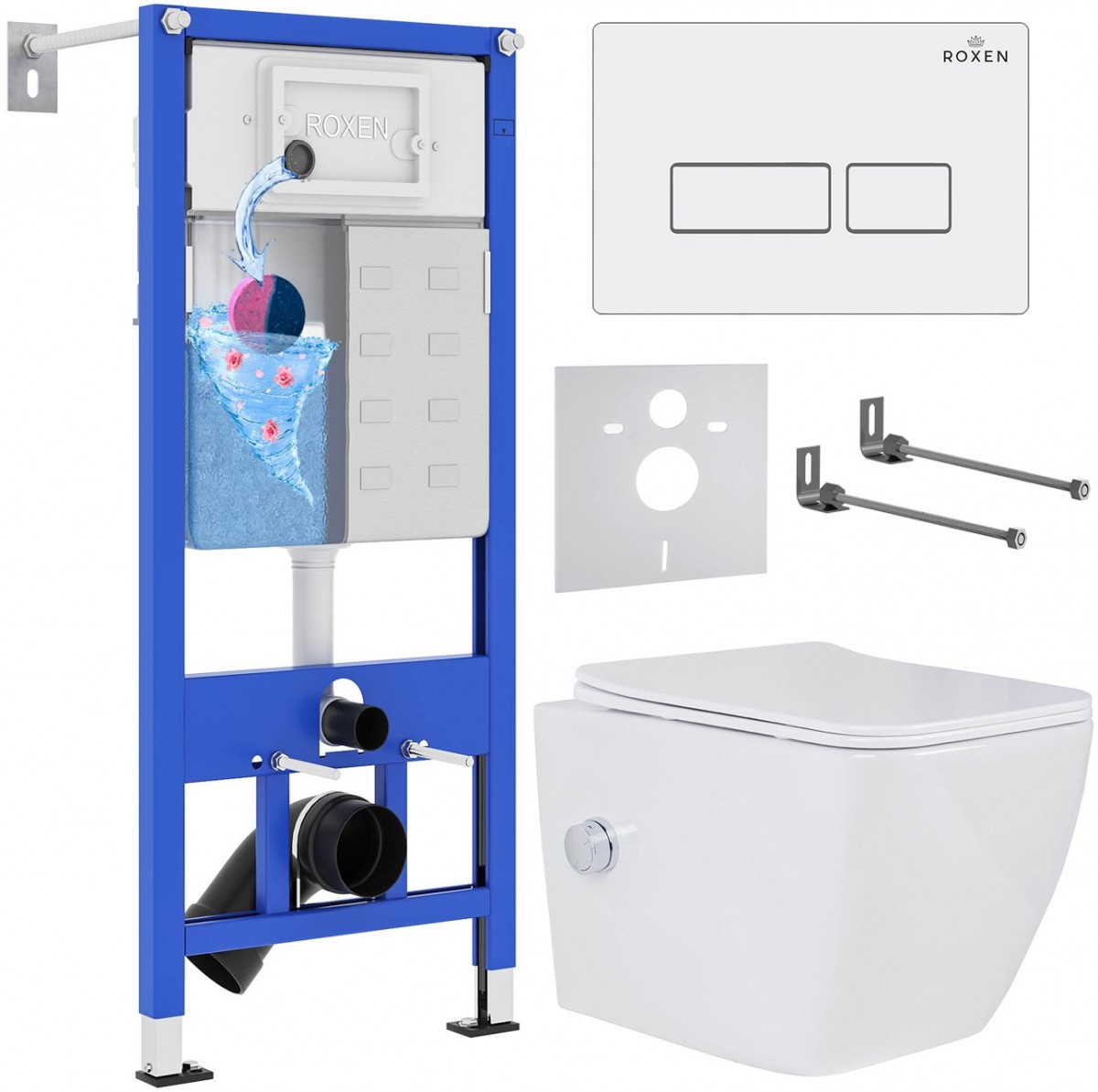 Комплект инсталляции Roxen StounFix Dual Fresh 577477 клавиша белый глянцевый Комплект инсталляции Roxen StounFix Dual Fresh 577477 клавиша белый глянцевый