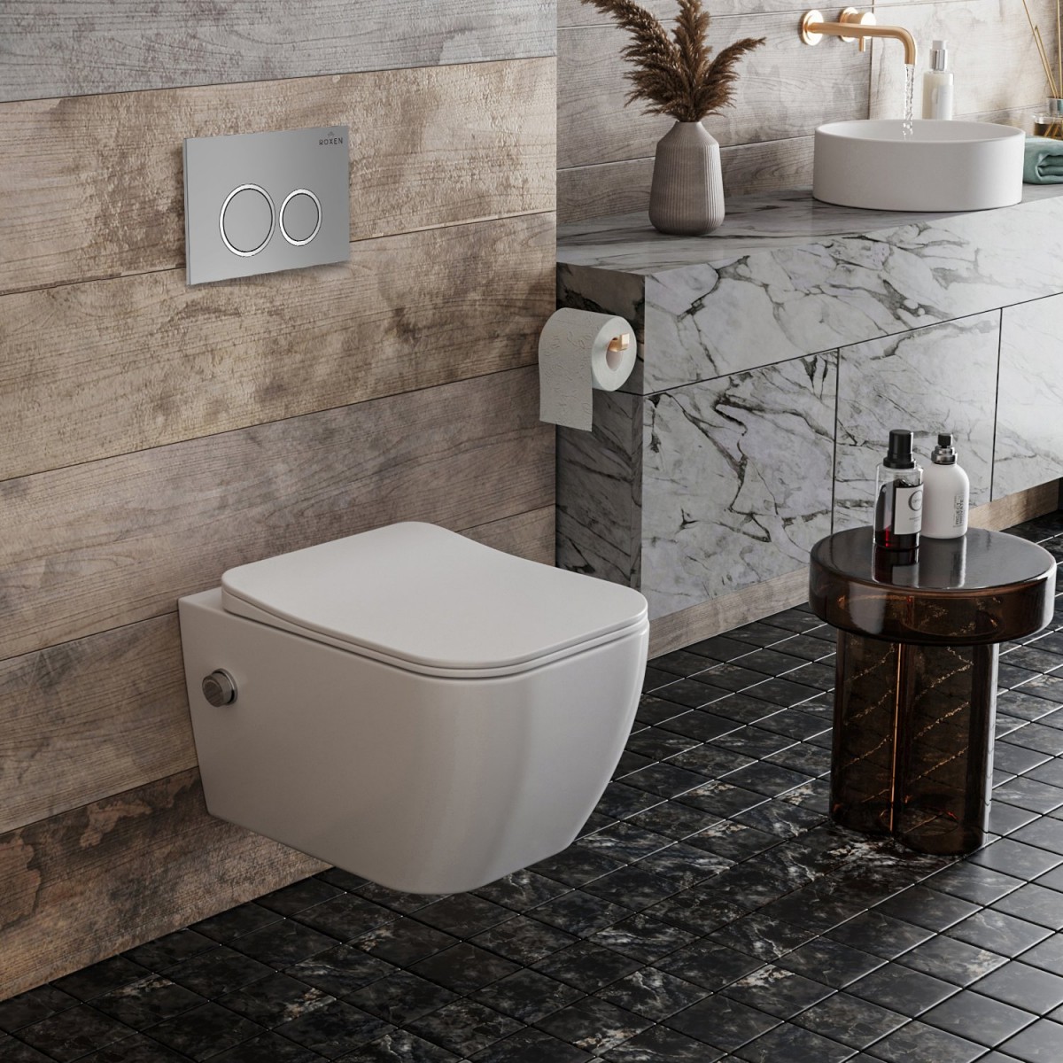 Комплект инсталляции Roxen StounFix Dual Fresh 533185 6в1 клавиша хром, с аромадозатором Комплект инсталляции Roxen StounFix Dual Fresh 533185 6в1 клавиша хром, с аромадозатором