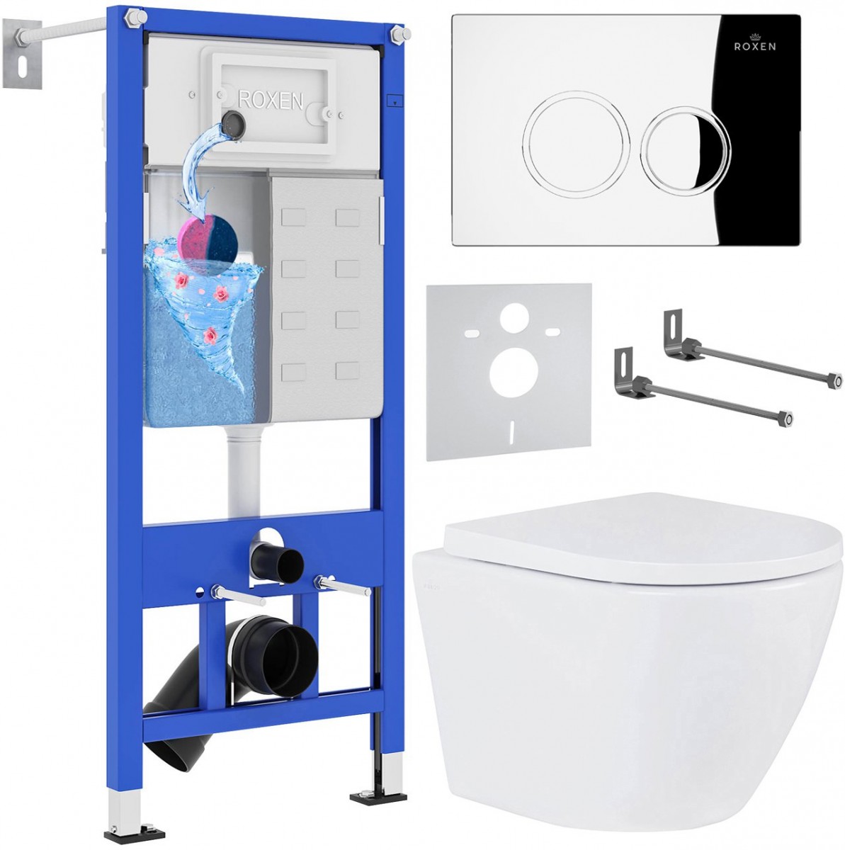 Комплект инсталляции Roxen StounFix Slim 512989 6 в 1 клавиша хром Комплект инсталляции Roxen StounFix Slim 512989 6 в 1 клавиша хром