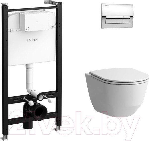 Унитаз подвесной с инсталляцией Laufen Pro ZRU9307615 (с сиденьем) Унитаз подвесной с инсталляцией Laufen Pro ZRU9307615 (с сиденьем)