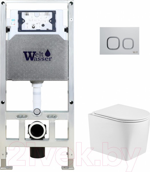 Унитаз подвесной с инсталляцией WeltWasser Amberg 506 ST + Nesenbach 004 GL-WT + Amberg RD-WT Унитаз подвесной с инсталляцией WeltWasser Amberg 506 ST + Nesenbach 004 GL-WT + Amberg RD-WT