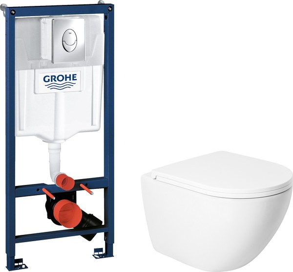 Унитаз подвесной с инсталляцией Saniteco KW-9003W Single Hole + GROHE Rapid SL 38721001 Унитаз подвесной с инсталляцией Saniteco KW-9003W Single Hole + GROHE Rapid SL 38721001