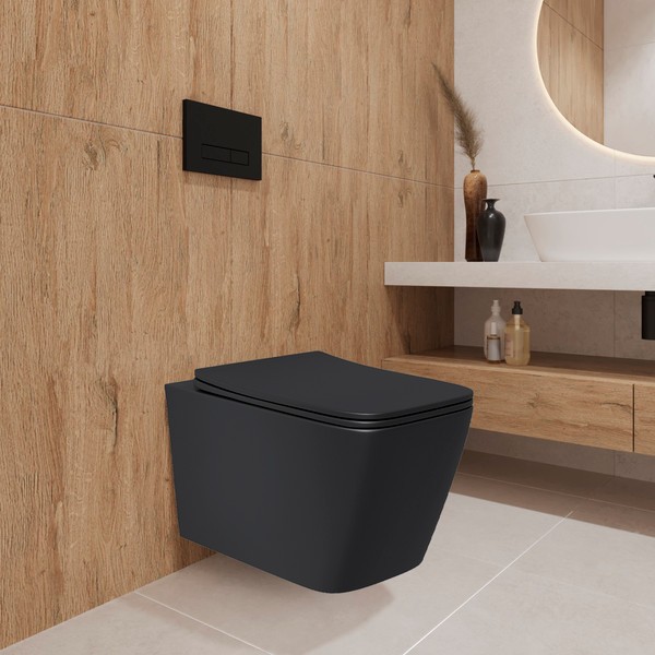 Унитаз подвесной с инсталляцией Lauter Magdeburg 21103EC + 21901002 (кнопка квадратная, черный) Унитаз подвесной с инсталляцией Lauter Magdeburg 21103EC + 21901002 (кнопка квадратная, черный)