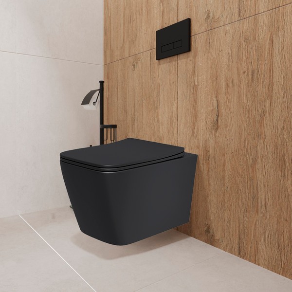Унитаз подвесной с инсталляцией Lauter Magdeburg 21103EC + 21901002 (кнопка квадратная, черный) Унитаз подвесной с инсталляцией Lauter Magdeburg 21103EC + 21901002 (кнопка квадратная, черный)