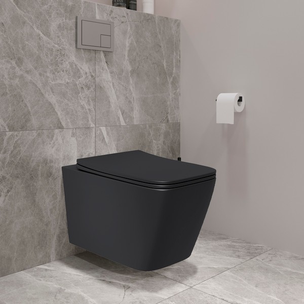 Унитаз подвесной с инсталляцией Lauter Magdeburg 21103EC + 21901002 (кнопка квадратная, черный) Унитаз подвесной с инсталляцией Lauter Magdeburg 21103EC + 21901002 (кнопка квадратная, черный)