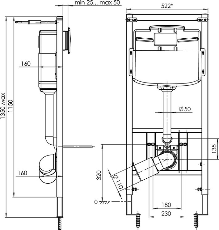 Инсталляция для унитаза АНИПласт WCP1430 Инсталляция для унитаза АНИПласт WCP1430