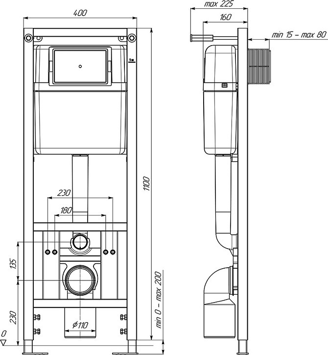 Инсталляция для унитаза АНИПласт WCP4131 Инсталляция для унитаза АНИПласт WCP4131