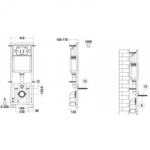 Унитаз подвесной с инсталляцией WeltWasser Telbach 004 GL-WT + Marberg 410 SE Унитаз подвесной с инсталляцией WeltWasser Telbach 004 GL-WT + Marberg 410 SE