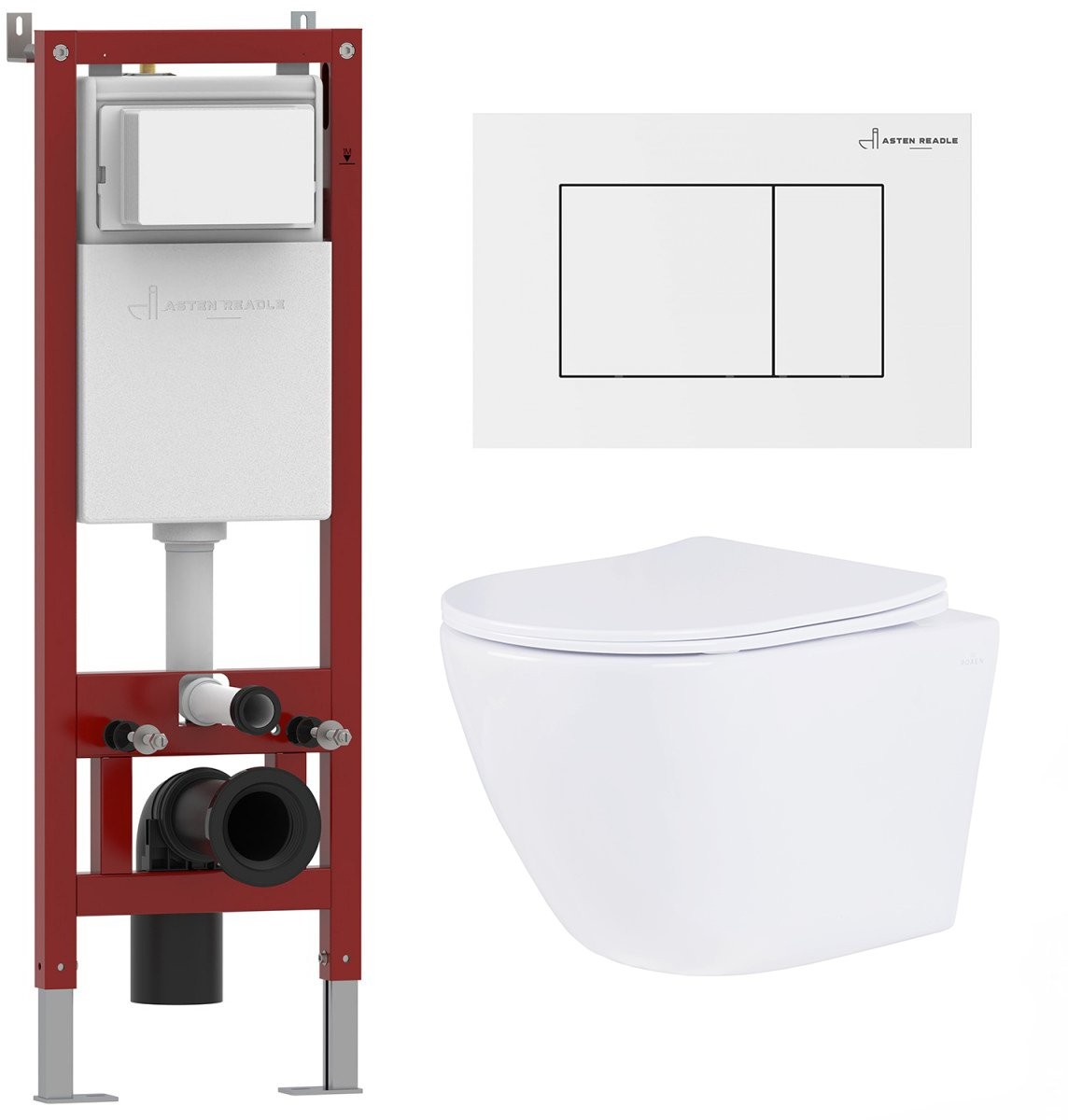 Комплект инсталляции Asten Readle Zentralmodul AR0601-185W клавиша белый глянец Комплект инсталляции Asten Readle Zentralmodul AR0601-185W клавиша белый глянец