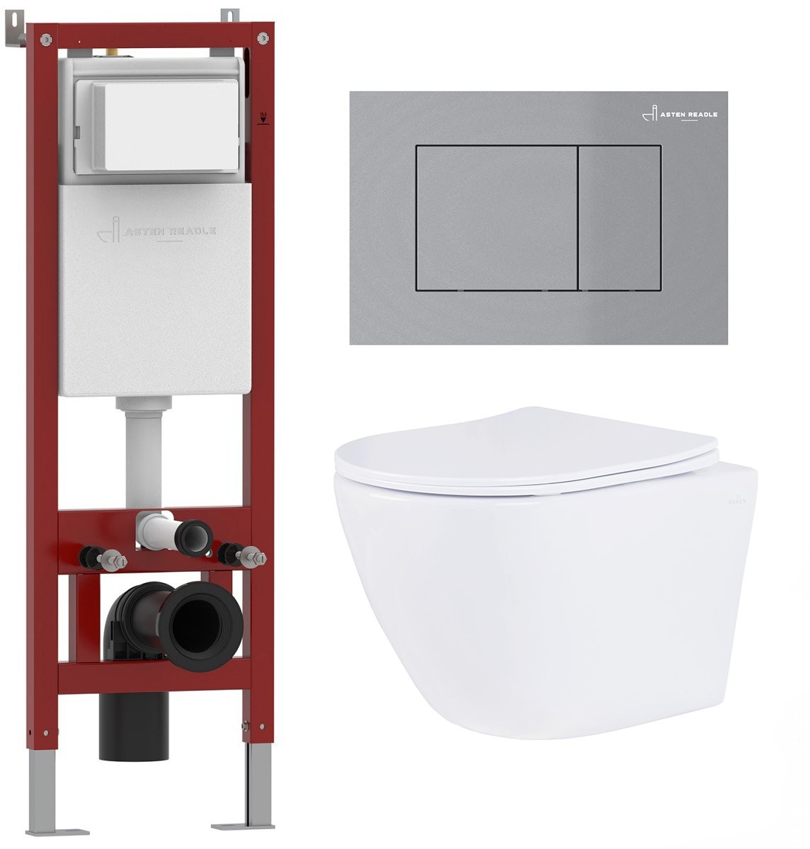 Комплект инсталляции Asten Readle Zentralmodul AR0601-185M клавиша хром матовый Комплект инсталляции Asten Readle Zentralmodul AR0601-185M клавиша хром матовый