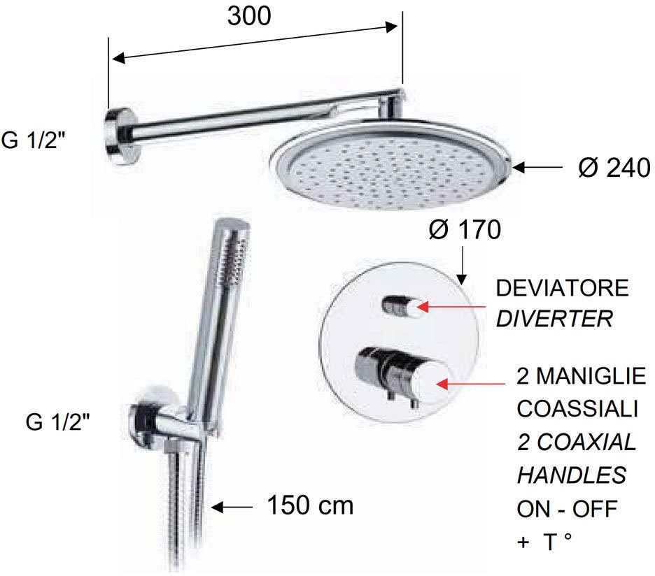 Душевая система скрытого монтажа Remer Elegance NT09S02 хром Душевая система скрытого монтажа Remer Elegance NT09S02 хром