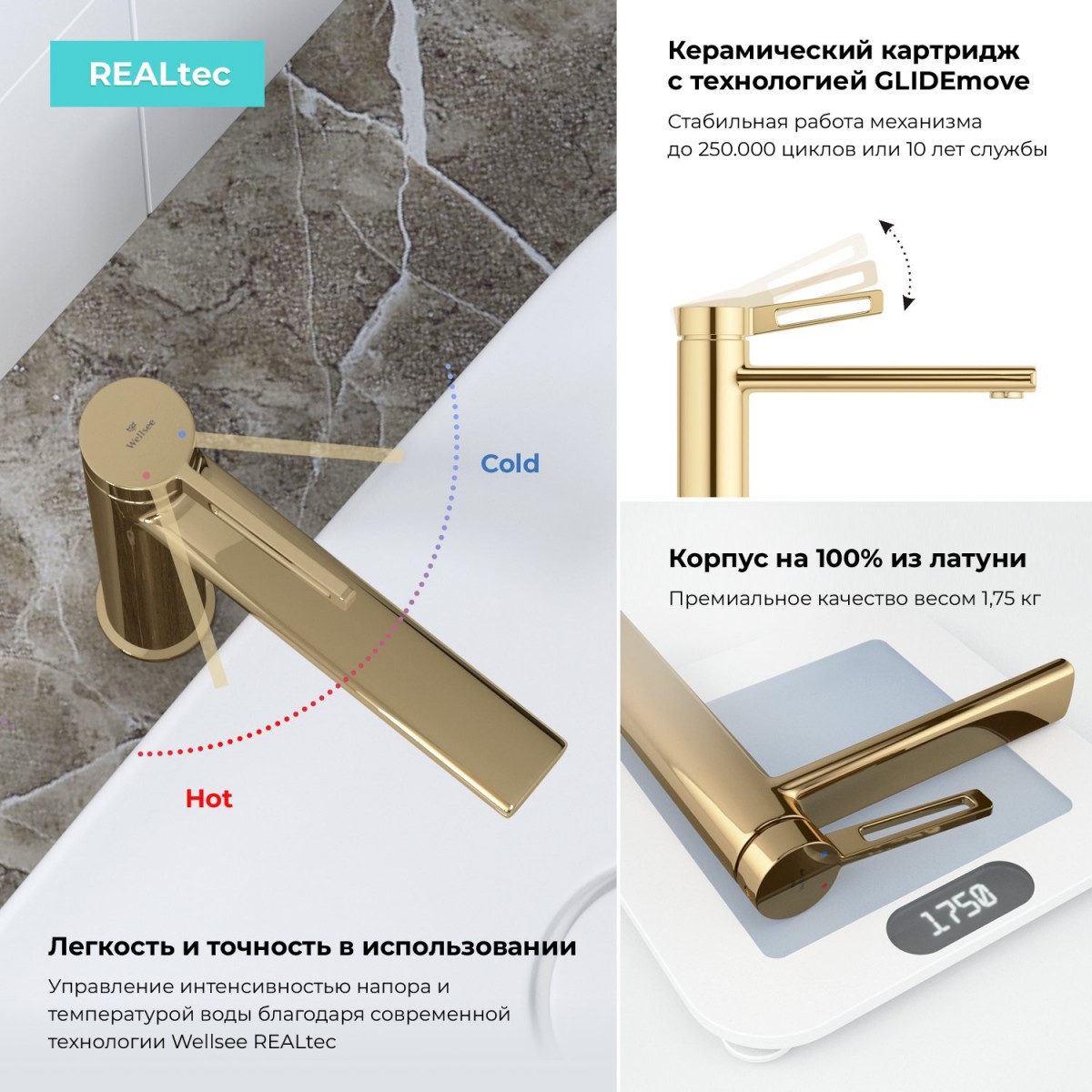 Смеситель для умывальника Wellsee ONCE! and forever 182408000 золото Смеситель для умывальника Wellsee ONCE! and forever 182408000 золото