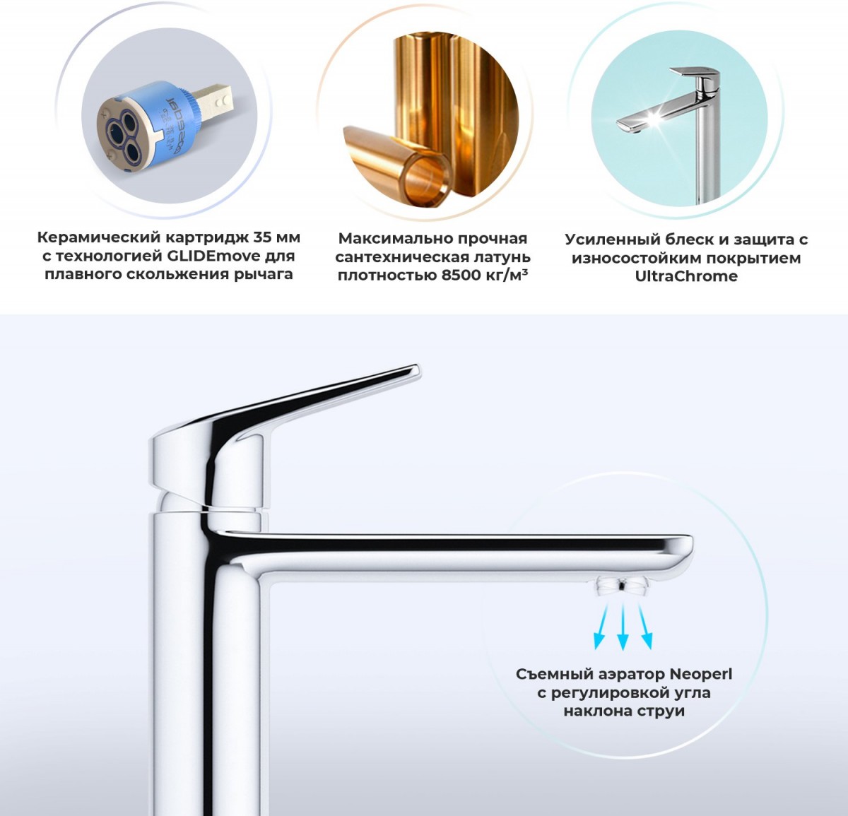 Смеситель для умывальника Wellsee ICON! for life 182306000 хром Смеситель для умывальника Wellsee ICON! for life 182306000 хром