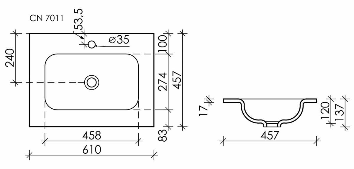 Умывальник Ceramica Nova Element CN7011 Умывальник Ceramica Nova Element CN7011