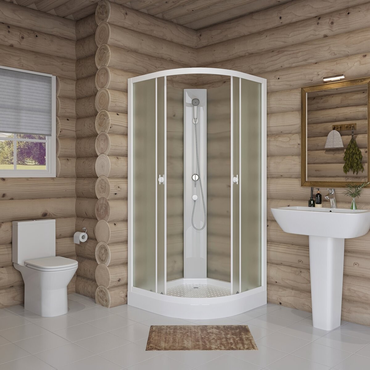 Душевая кабина Niagara Promo P80/13/MT/BK 80x80 б/к, стекла матовые, профиль белый Душевая кабина Niagara Promo P80/13/MT/BK 80x80 б/к, стекла матовые, профиль белый