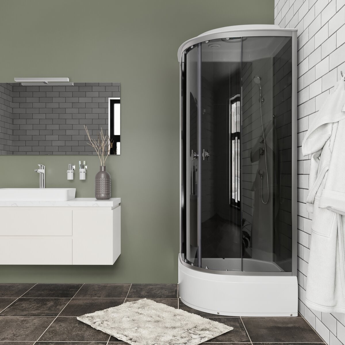 Душевая кабина Niagara Eco E100/26/TN 100x100 стекла тонированные, профиль хром Душевая кабина Niagara Eco E100/26/TN 100x100 стекла тонированные, профиль хром