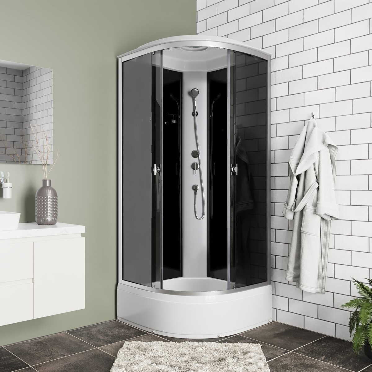 Душевая кабина Niagara Eco E100/26/TN 100x100 стекла тонированные, профиль хром Душевая кабина Niagara Eco E100/26/TN 100x100 стекла тонированные, профиль хром
