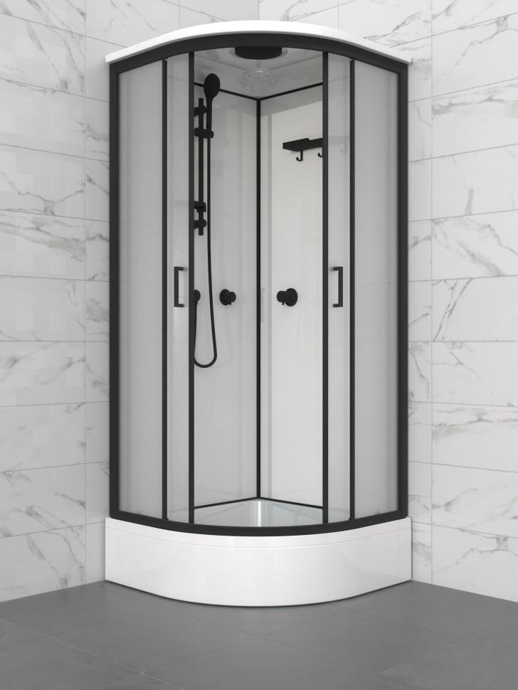 Душевая кабина Тритон Прайм-Блэк-Вельвет М3 90x90В стекла вельвет, профиль черный Душевая кабина Тритон Прайм-Блэк-Вельвет М3 90x90В стекла вельвет, профиль черный