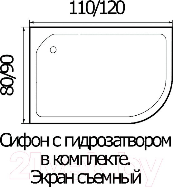 Душевая кабина RIVER Dunay 120/90/24 MT R Душевая кабина RIVER Dunay 120/90/24 MT R