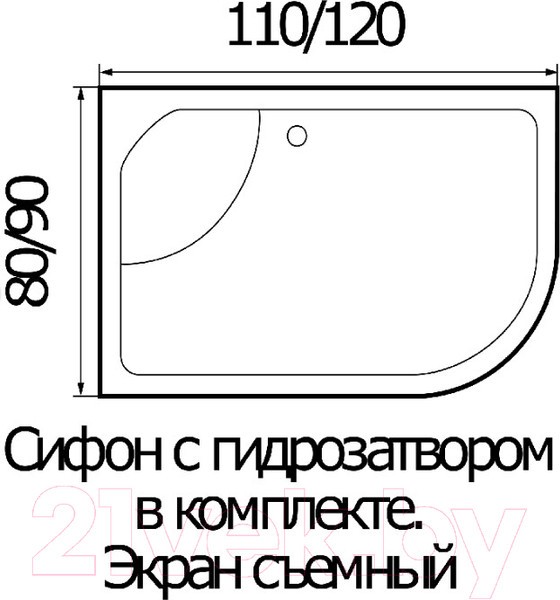 Душевая кабина RIVER Dunay 110/80/44 MT R Душевая кабина RIVER Dunay 110/80/44 MT R