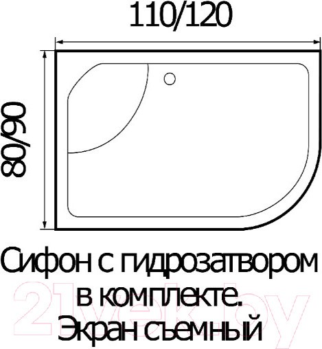 Душевая кабина RIVER Dunay 120/80/44 ТН R Душевая кабина RIVER Dunay 120/80/44 ТН R