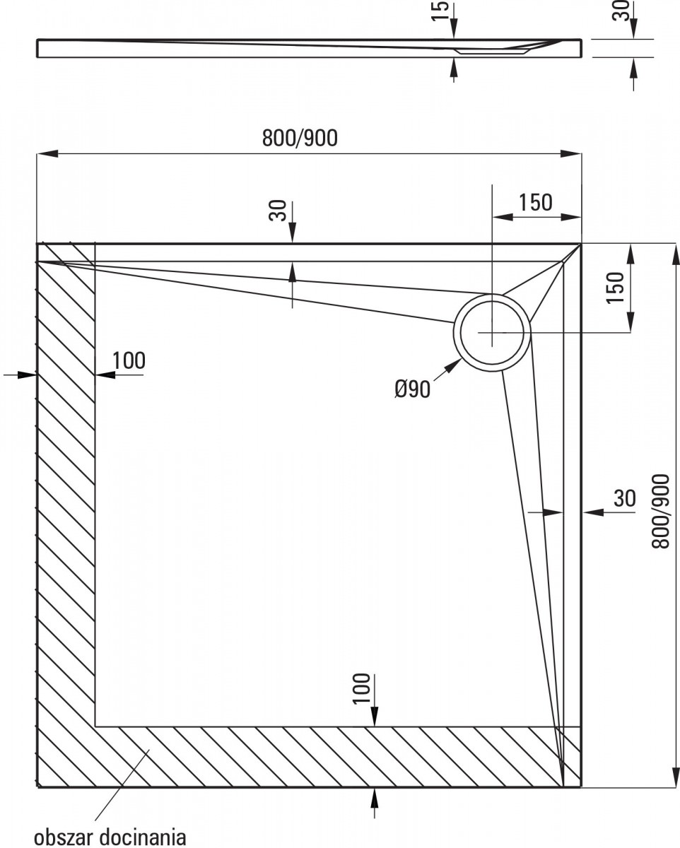 Душевой поддон Deante Kerria Plus KTS 041B 90x90 белый Душевой поддон Deante Kerria Plus KTS 041B 90x90 белый