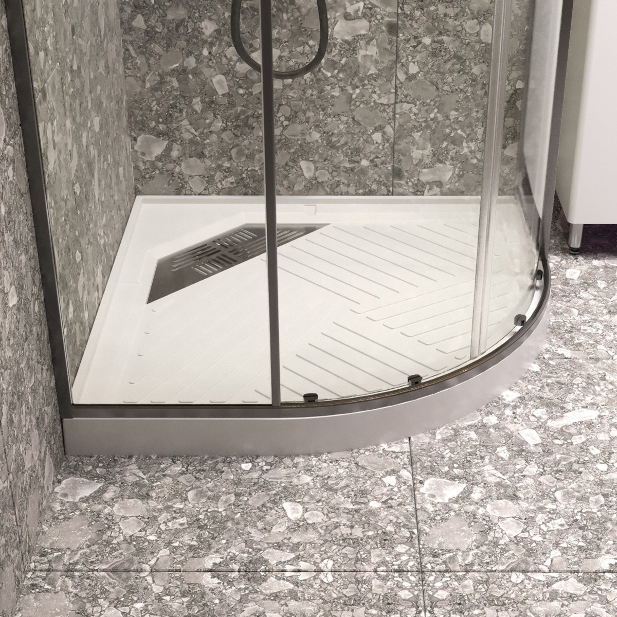 Душевой поддон Белюкс Опера угловой 90x90 Solid Surface, белый матовый Душевой поддон Белюкс Опера угловой 90x90 Solid Surface, белый матовый