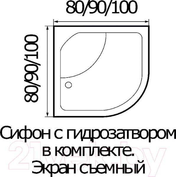 Душевой поддон Wemor 90/44 C Душевой поддон Wemor 90/44 C