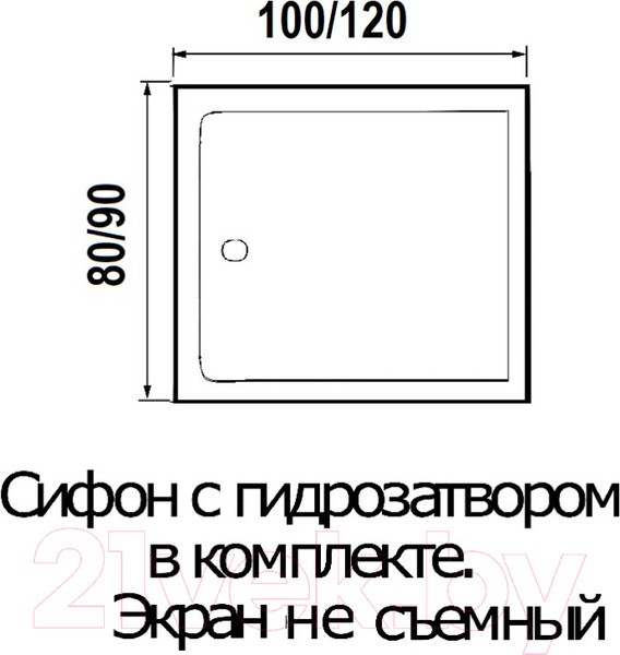 Душевой поддон Wemor 100/80/14 S (прямоугольный) Душевой поддон Wemor 100/80/14 S (прямоугольный)