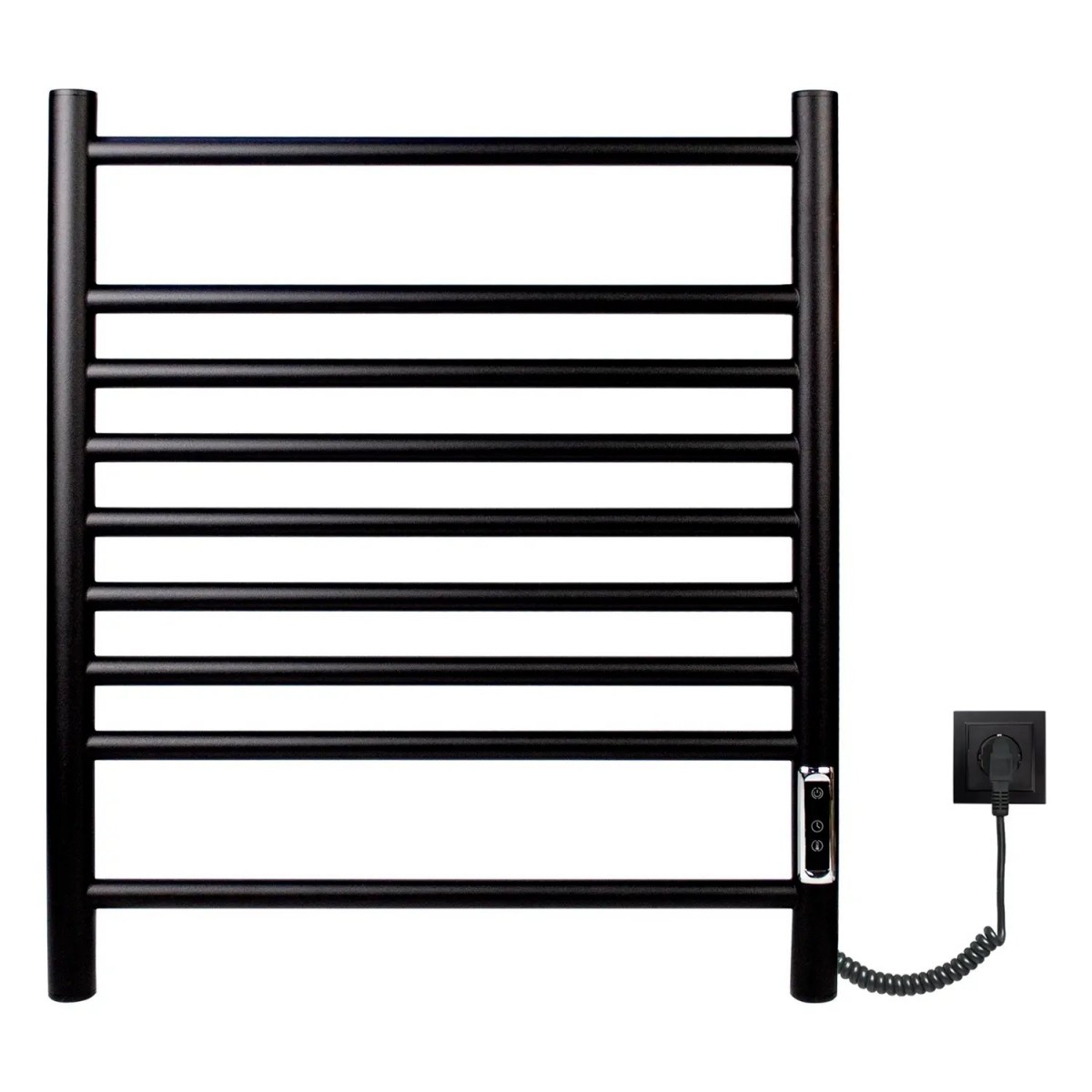 Полотенцесушитель электрический E2.L.50x60.L9.R.Lines (timer) МУАР Black Полотенцесушитель электрический E2.L.50x60.L9.R.Lines (timer) МУАР Black