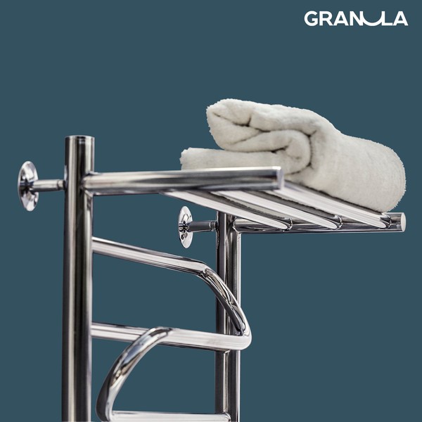 Полотенцесушитель водяной GRANULA Браво 50x100 с полкой (боковое подключение, левое) Полотенцесушитель водяной GRANULA Браво 50x100 с полкой (боковое подключение, левое)
