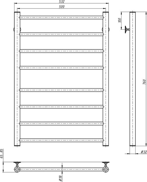 Полотенцесушитель водяной Stinox Toscana 50x80 бп 50 / tos80bral9005-1 (черный матовый) Полотенцесушитель водяной Stinox Toscana 50x80 бп 50 / tos80bral9005-1 (черный матовый)