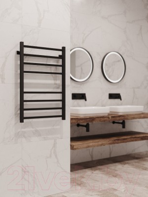Полотенцесушитель водяной Stinox Quatro 50x80 / qu80 Ral 9005 (черный матовый) Полотенцесушитель водяной Stinox Quatro 50x80 / qu80 Ral 9005 (черный матовый)