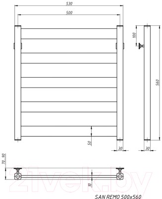 Полотенцесушитель водяной Stinox San Remo 50x60 / san60 Ral 9005 (черный матовый) Полотенцесушитель водяной Stinox San Remo 50x60 / san60 Ral 9005 (черный матовый)
