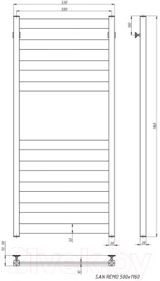 Полотенцесушитель водяной Stinox San Remo 50x120 / san120 Ral 9005 (черный матовый) Полотенцесушитель водяной Stinox San Remo 50x120 / san120 Ral 9005 (черный матовый)