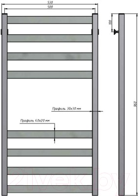 Полотенцесушитель водяной Stinox Verona 50x100 / ver100 Полотенцесушитель водяной Stinox Verona 50x100 / ver100
