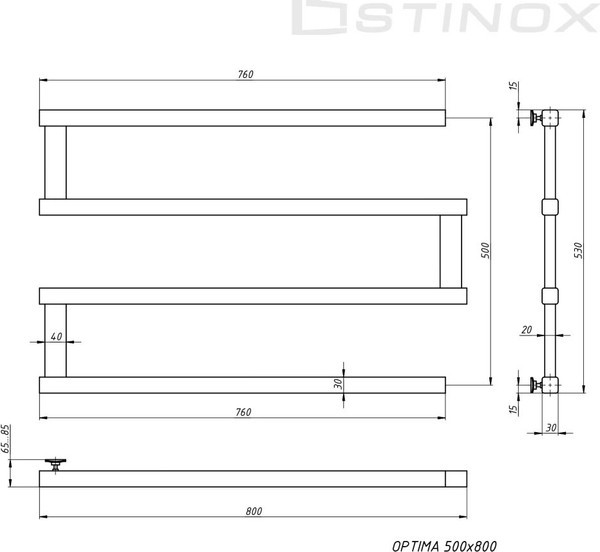 Полотенцесушитель водяной Stinox Optima 50x80 / op80r9003 (белый матовый) Полотенцесушитель водяной Stinox Optima 50x80 / op80r9003 (белый матовый)