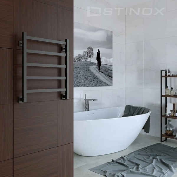 Полотенцесушитель водяной Stinox Prestige 50x60 бп 50 / pr60bral9005 (черный матовый) Полотенцесушитель водяной Stinox Prestige 50x60 бп 50 / pr60bral9005 (черный матовый)