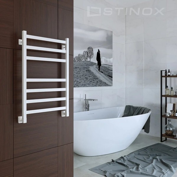 Полотенцесушитель водяной Stinox Prestige 50x80 / pr80bral9003-1 (белый матовый) Полотенцесушитель водяной Stinox Prestige 50x80 / pr80bral9003-1 (белый матовый)