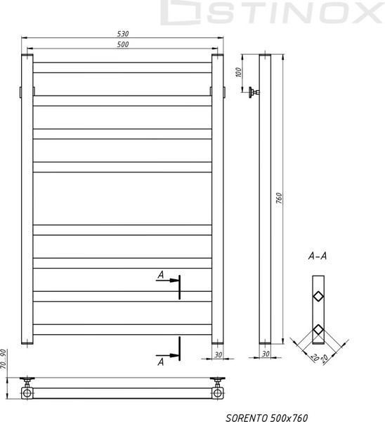 Полотенцесушитель водяной Stinox Sorento 50x80 / sor80ral9003 (белый) Полотенцесушитель водяной Stinox Sorento 50x80 / sor80ral9003 (белый)