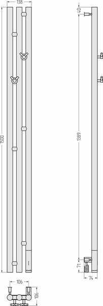 Полотенцесушитель электрический Сунержа Терция 3.0 150x10.6 / 032-5845-1511 Полотенцесушитель электрический Сунержа Терция 3.0 150x10.6 / 032-5845-1511