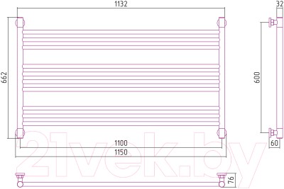 Полотенцесушитель водяной Сунержа Богема 60x110 L / 31-0202-6011 Полотенцесушитель водяной Сунержа Богема 60x110 L / 31-0202-6011