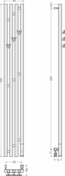 Полотенцесушитель электрический Сунержа Кантата 3.0 150x15.9 / 071-5846-1516 Полотенцесушитель электрический Сунержа Кантата 3.0 150x15.9 / 071-5846-1516