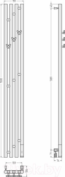 Полотенцесушитель электрический Сунержа Кантата 3.0 150x15.9 / 31-5847-1516 Полотенцесушитель электрический Сунержа Кантата 3.0 150x15.9 / 31-5847-1516